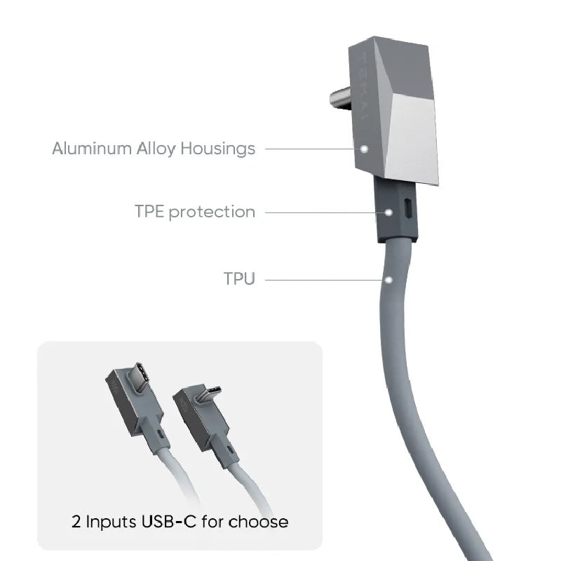 1.8M 100W Type-C Car Spring Data Cable For Tesla Full Series Model 3 / Y / S / X Elbow Fast Charging Cables Wire USB-C/Lightning — view 4
