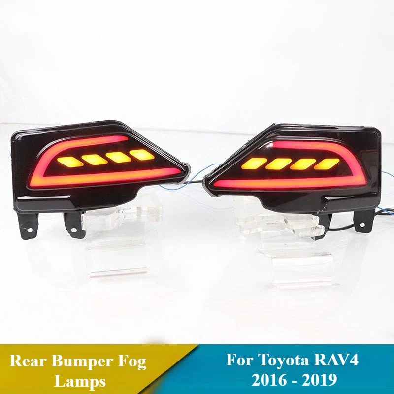 1 Pair Car LED Bumper Reflector Light For Toyota RAV4 2016 2017 2018 2019 Rear Tail Light Fog Light Turn Signal Brake Lamp — view 6