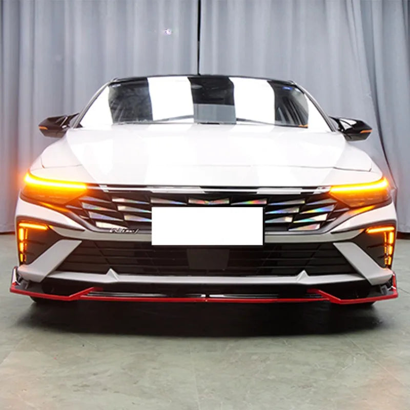 1 Pair Car LED DRL Daytime Running Lights for Hyundai Elantra 2023 2024 2025 with Dynamic Turn Signal Lamp Daylight Foglight — view 2