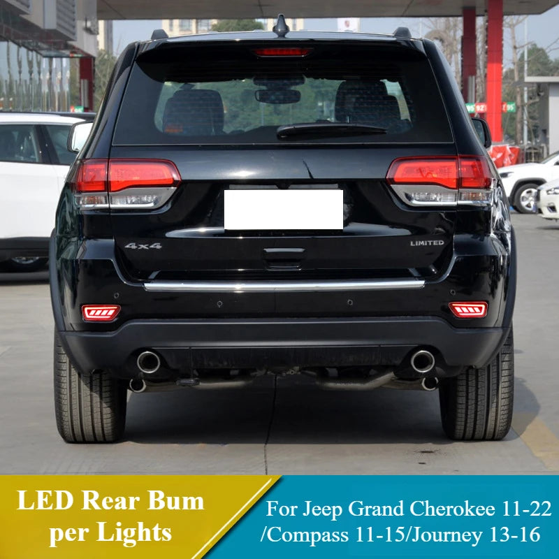 1 Pair Car LED Rear Bumper Lights Brake Light w/ Dynamic Turn Signals For Jeep Grand Cherokee 11-22/Compass 11-15/Journey 13-16 — view 3