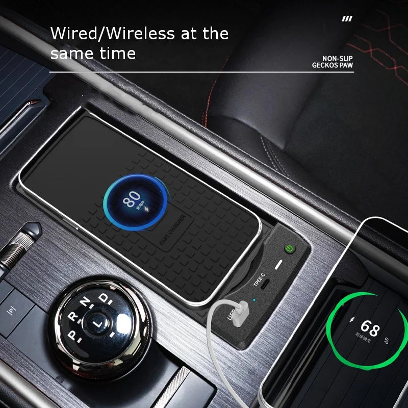 15W Car Wireless Charger for Ford EVOS/Mondeo 2022-2025 Anti-slip silicone Q-i Fast Charging Bracket Pad Mobile Phone Holder — view 1