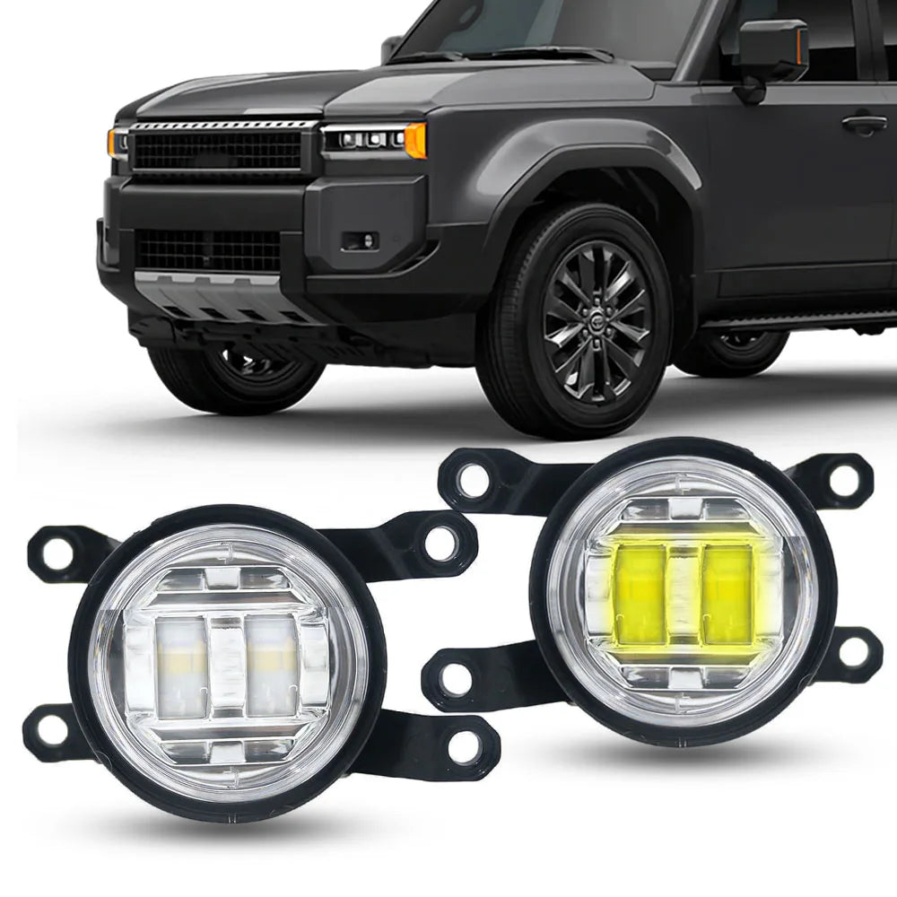 15W X2 White or Yellow Led Fog Lights DRL for Toyota Land Cruiser Prado 250 2024 2025 2026 Fog Lamp Lens Daytime Running Light — view 1