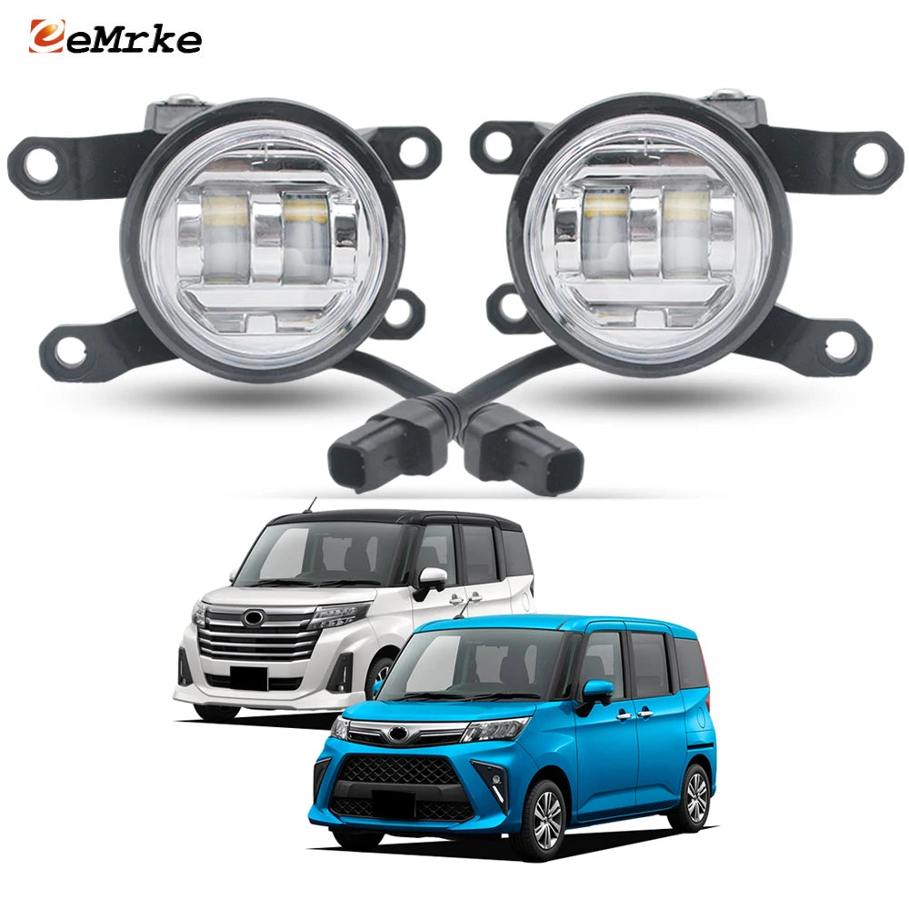 15W X2 White or Yellow Led Fog Lights Lens DRL L1B For Toyota Roomy Daihatsu Thor / Subaru Justy M900A M900S 2022 2023 2024 — view 1