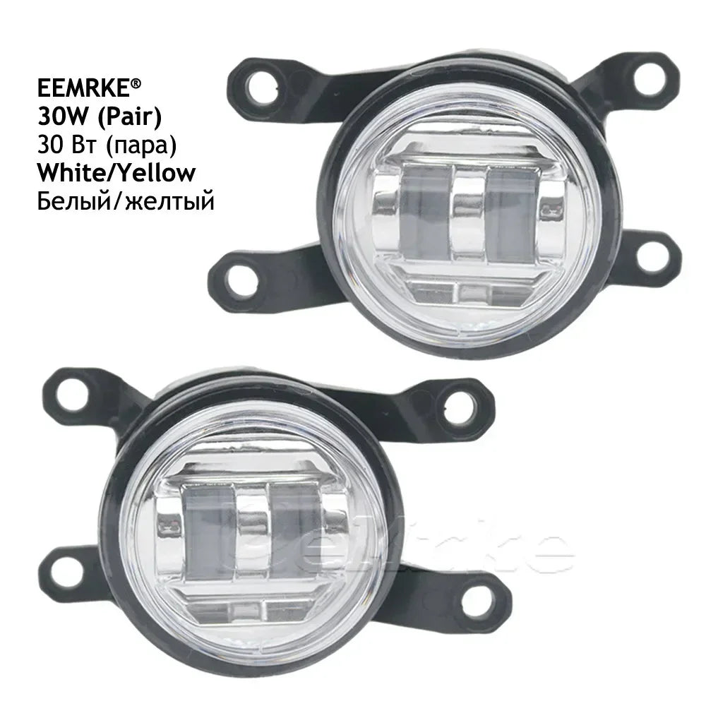 15W X2 White or Yellow Led Fog Lights Lens DRL for Toyota Corolla Cross Z G S 2021 2022 2023 Hybird S SE XSE USA 2023 2024 2025 — view 2