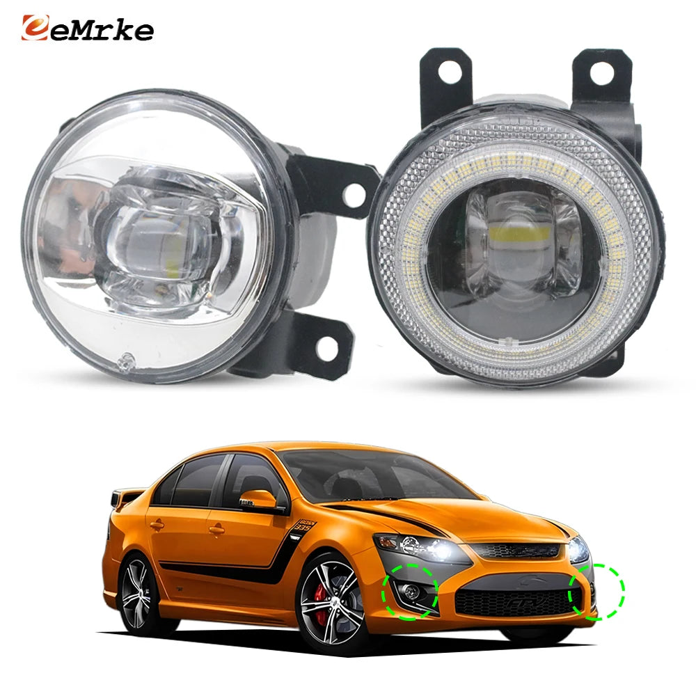 2-PCs 30W Led Fog Lights Upgrade Angel Eyes DRL Halo Car Accessories For Ford Falcon FG FPV GT-E GT-P F6 GT 2008-2017 2018 2019 — view 1