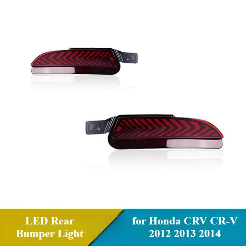 2 PCS for Honda CRV CR-V 2012 2013 2014 LED Rear Bumper Light Reflector DRL Dynamic Turn Signal Brake Driving Light Fog Lamp — view 5