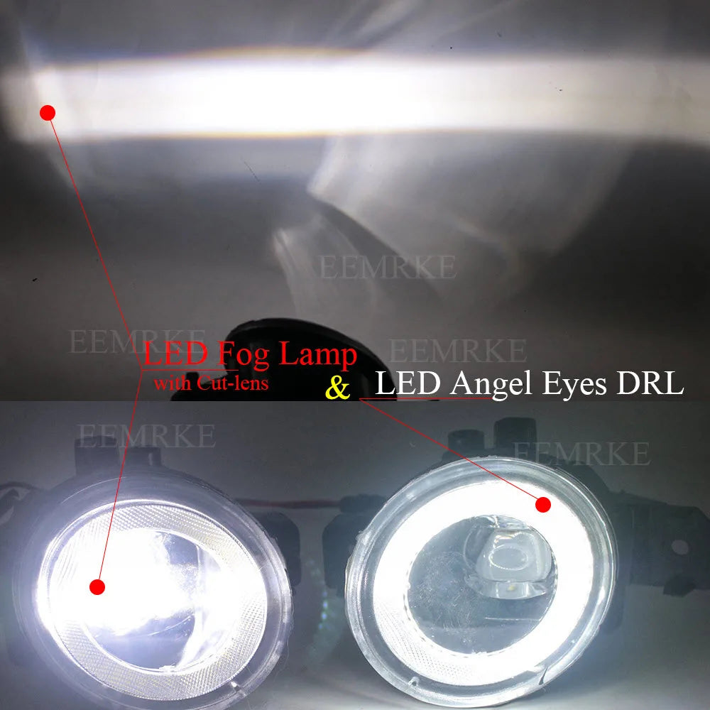2-Pcs Led Fog Light DRL for Toyota Camry Hybrid Atara XV40 2010 2011 2012 2013 Angel Eye Daytime Running Lamp Left + Right PTF — view 6