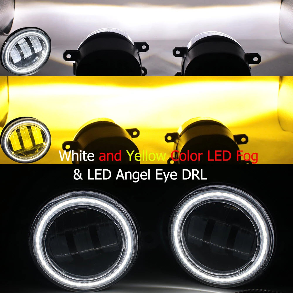 2-Pcs LED Fog Lights for Toyota bB / Scion bB QNC20 / Daihatsu Coo 2006-2013 2014 2015 2016 Angel Eye DRL Daytime Running Light — view 6