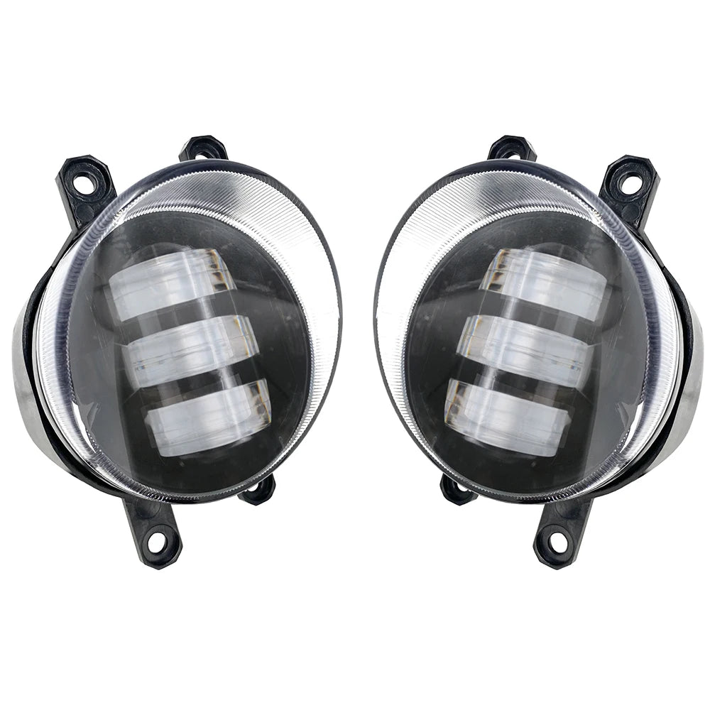 2-Pcs White Yellow Double Color Led Fog Lights Assembly Headlight Car Lamp for Toyota Land Cruiser Prado J150 2018 2019 2020 — view 2