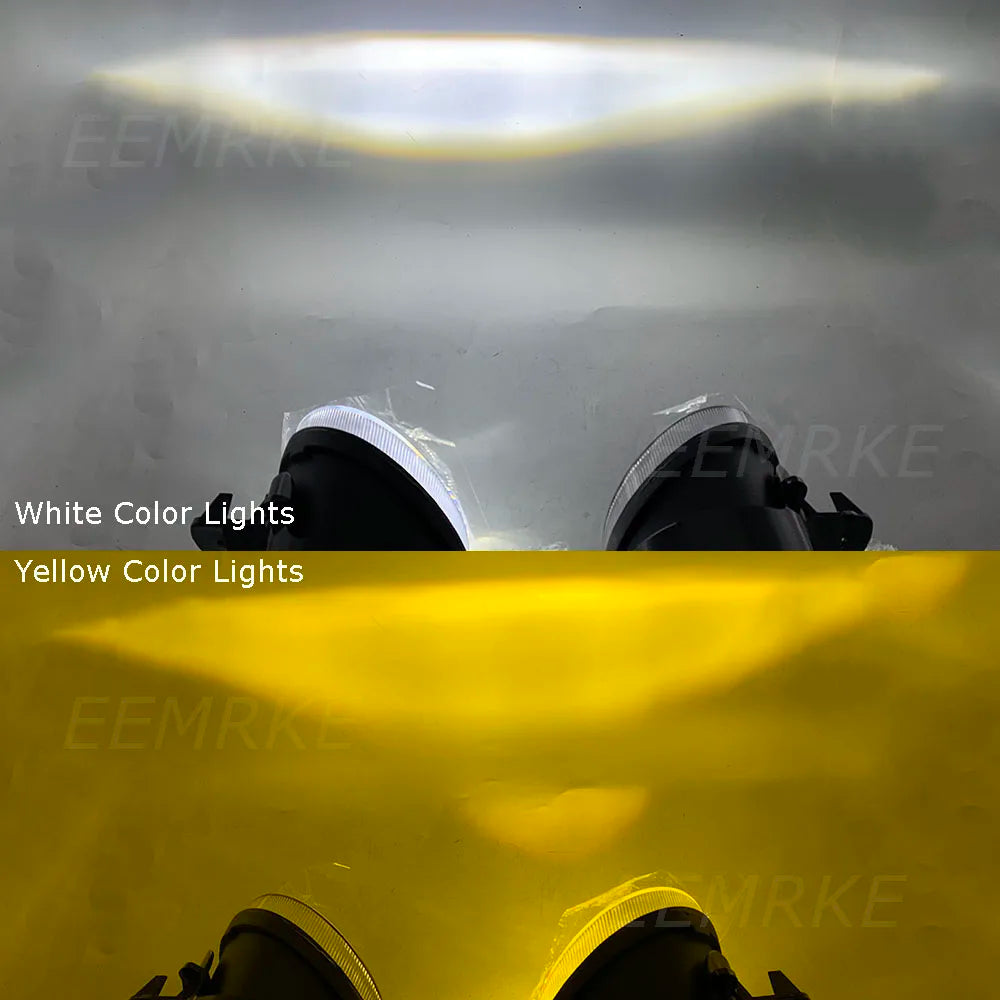 2-Pcs White Yellow Double Color Led Fog Lights Assembly Headlight Car Lamp for Toyota Land Cruiser Prado J150 2018 2019 2020 — view 6