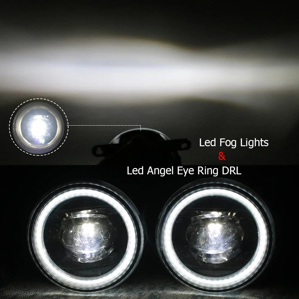2 X Car Led Fog Lights Assembly Angel Eyes DRL PTF Lens 15Wx2 12V for Peugeot 208 CA_ CC_A9 2012 2013 2014 2015 2016 2017 2018 — view 6