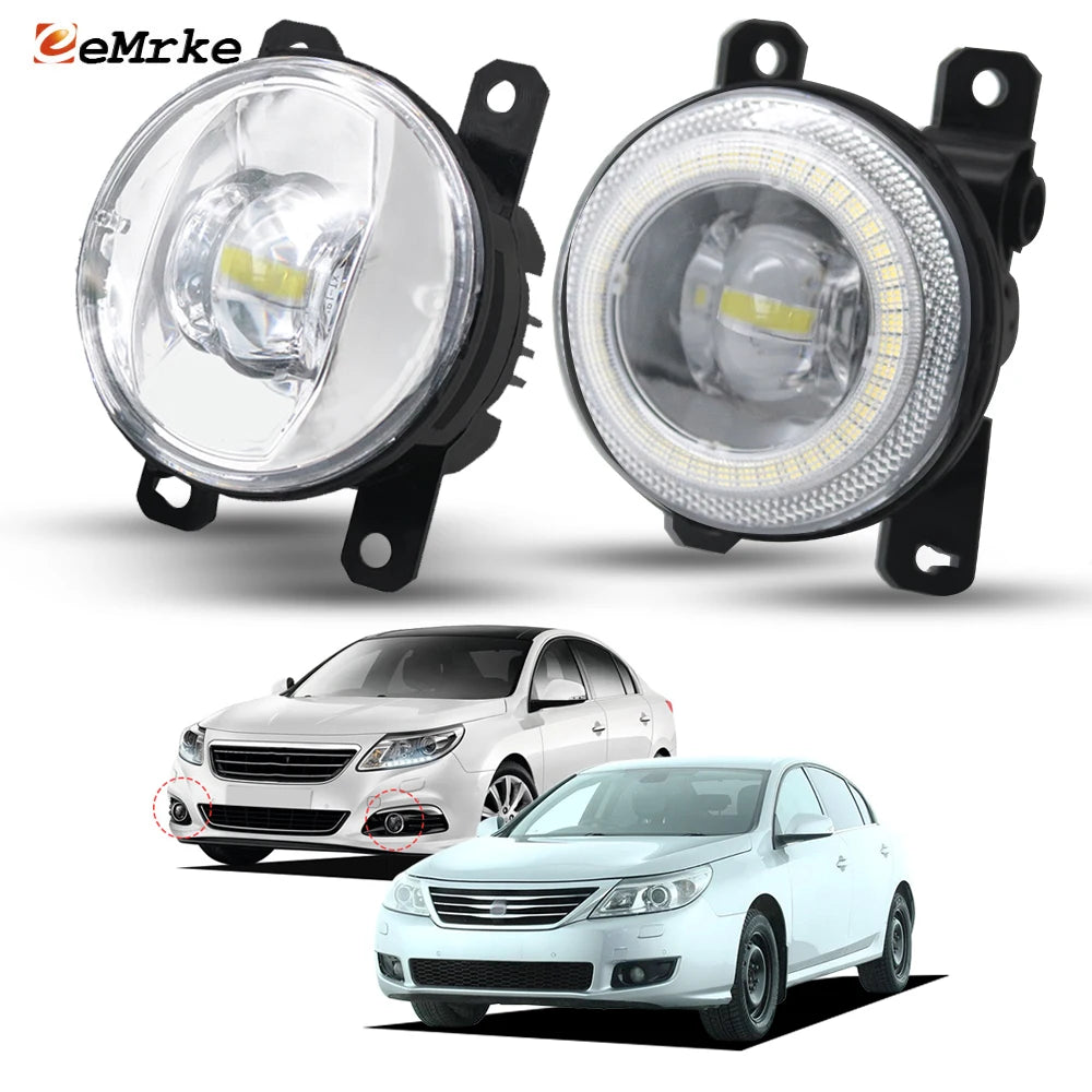 2PCs 30W Led Fog Lights Driving Front Angel Eyes DRL Car Accessories For Renault Latitude L70 Samsung SM5 Safrane L43 2011-2016 — view 1