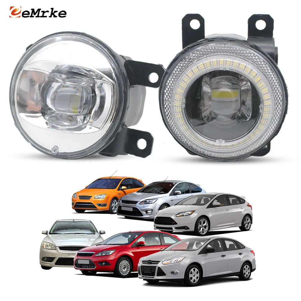 2PCs 30W Led Fog Lights For Ford Focus 2 / 3 2007-2014 Focus ST 2005-2014 Focus XR5 DA3 or DRL Halo Angel Eyes Day Light — view 1