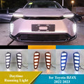2Pcs Car LED Daytime Running Light for Toyota BZ4X 2022 2023 Dynamic Turn Signal Front Bumper Fog Lamp DRL Car Styling Daylights — view 1