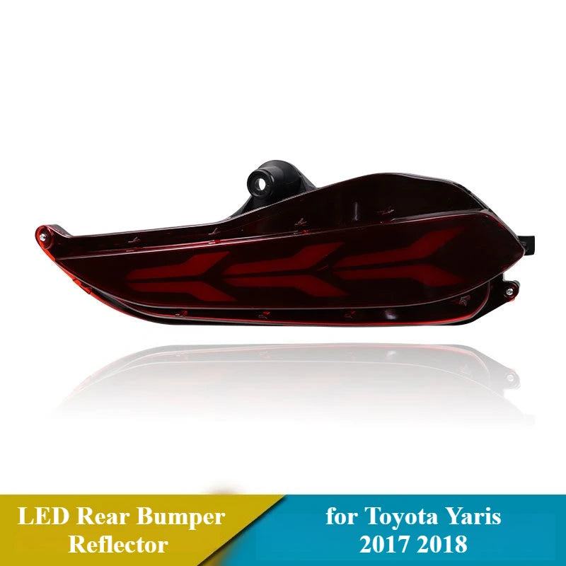 2Pcs Car LED Rear Bumper Reflector Taillight Driving Brake Light Rear Fog Lamp DRL 12V Daylights for Toyota Yaris 2017 2018 — view 6