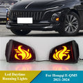 2PCS DRL For Hongqi E-QM5 2021 2022 2023 2024 LED Daytime Running Lights Red Light Dynamic Turn Signal 12V Daylight Fog Lamp — view 1
