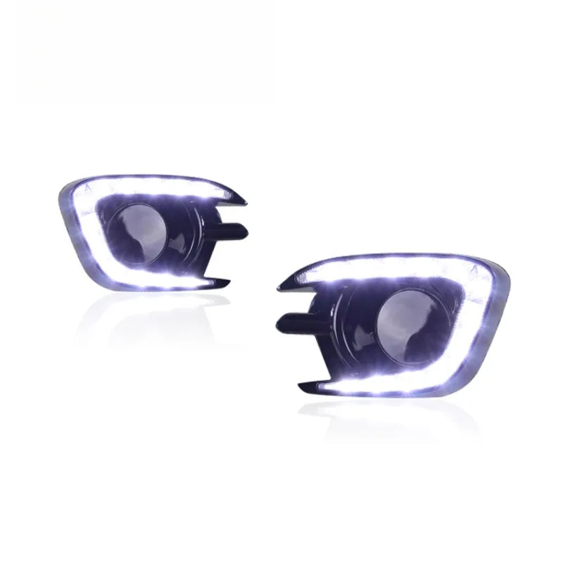2PCS for Mitsubishi Pajero Sport 2013 2014 2015 Matt/Gloss Style LED Car DRL Daytime Running Lights Dynamic Turn Signal Fog Lamp — view 3