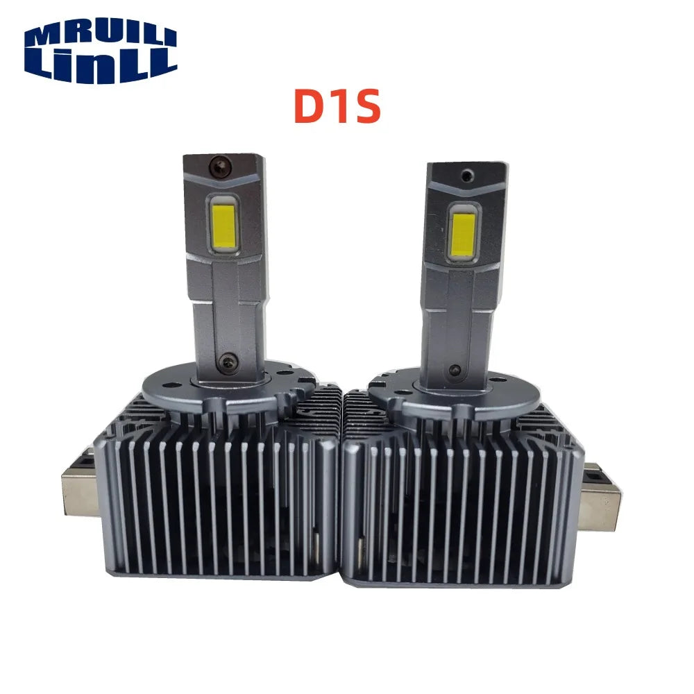 2PCS Headlights HID BULB XENON Bulb To LED 55W 6000K White D1S D2S D3S D4S D5S Two-sided CSP Chip +300% Brightness Plug And Play — view 1