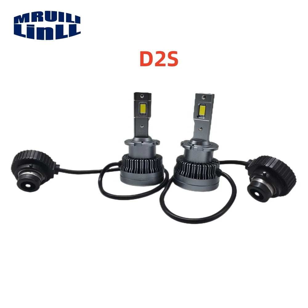 2PCS Headlights HID BULB XENON Bulb To LED 55W 6000K White D1S D2S D3S D4S D5S Two-sided CSP Chip +300% Brightness Plug And Play — view 2