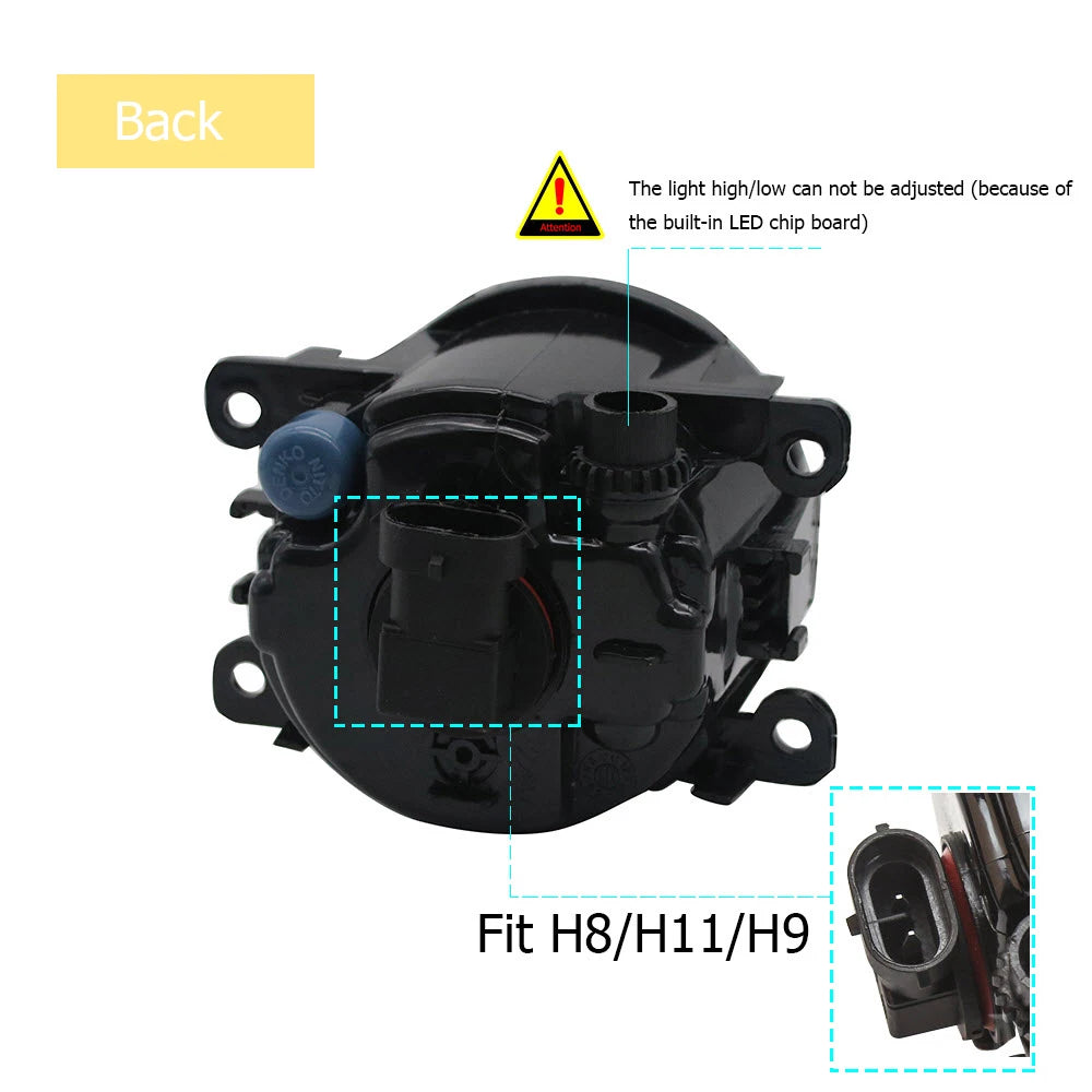 2PCS Led Anti-Fog Lamp Headlights DRL Car LED Fog Lights Assembly 12V for Renault Twingo 3 2014 2015 2016 2017 2018 2019 2020 — view 3
