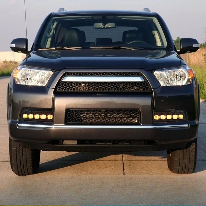 2PCS LED Daytime Running Light Car DRL Front Fog Lamp Modification Yellow Sequential Turn Signal For Toyota 4Runner 2010-2013 — view 3