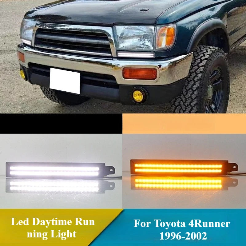2pcs Led Daytime Running Light Fog Lamp for Toyota 4Runner 1996-2002 Front Bumper Driving DRL Dynamic Turn Signal 12V Daylights — view 1