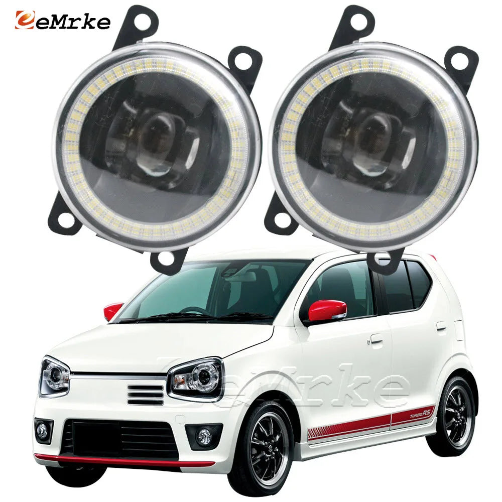 2X for Suzuki Alto Turbo RS Alto Works HA35S 2015-2020 Fog Lights Angel Eye DRL Daytime Running Light Cut-Line Lens Assembly — view 1