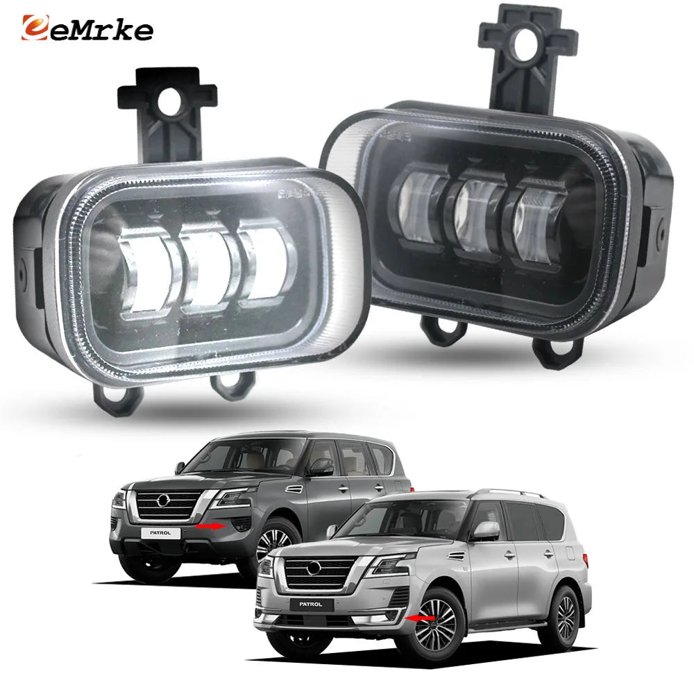 2X Led Fog Lights for Nissan Patrol Y62 Patrol Ti, Ti-L 2020 2021 2022 2023 Lens DRL 40W 12V Daytime Running Lamp White / Yellow — view 1