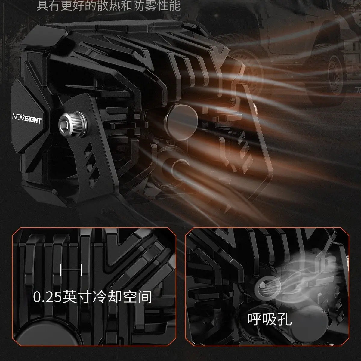 3-inch Cyber Series Off-road Spotlights/ Floodlight Strong Light Long-range Driving Work Lights for Jeep Wrangler for Tank 300 — view 4