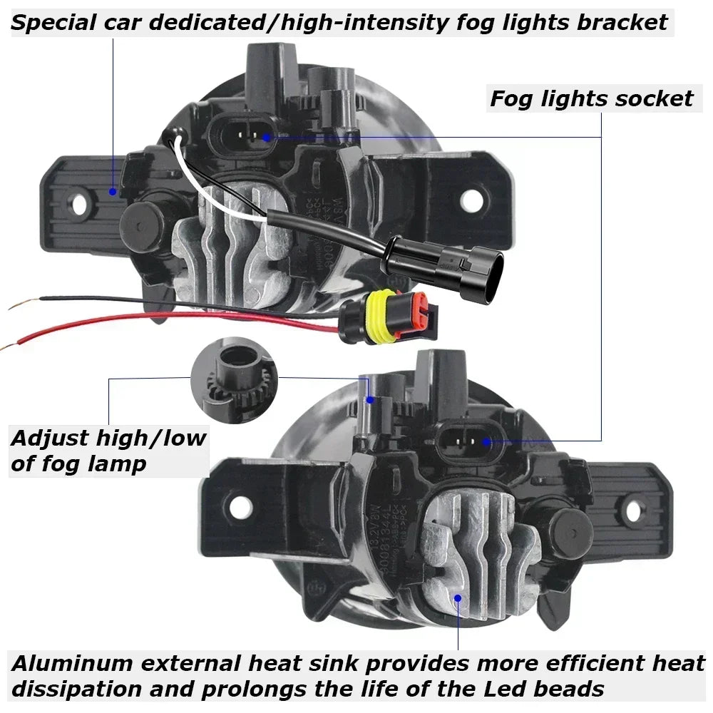 30W LED Car Fog Lights PTF with Clear Lens + Angel Eye DRL Exterior for Renault Master III NV400 Opel Vauxhall Movano 2011-2019 — view 3