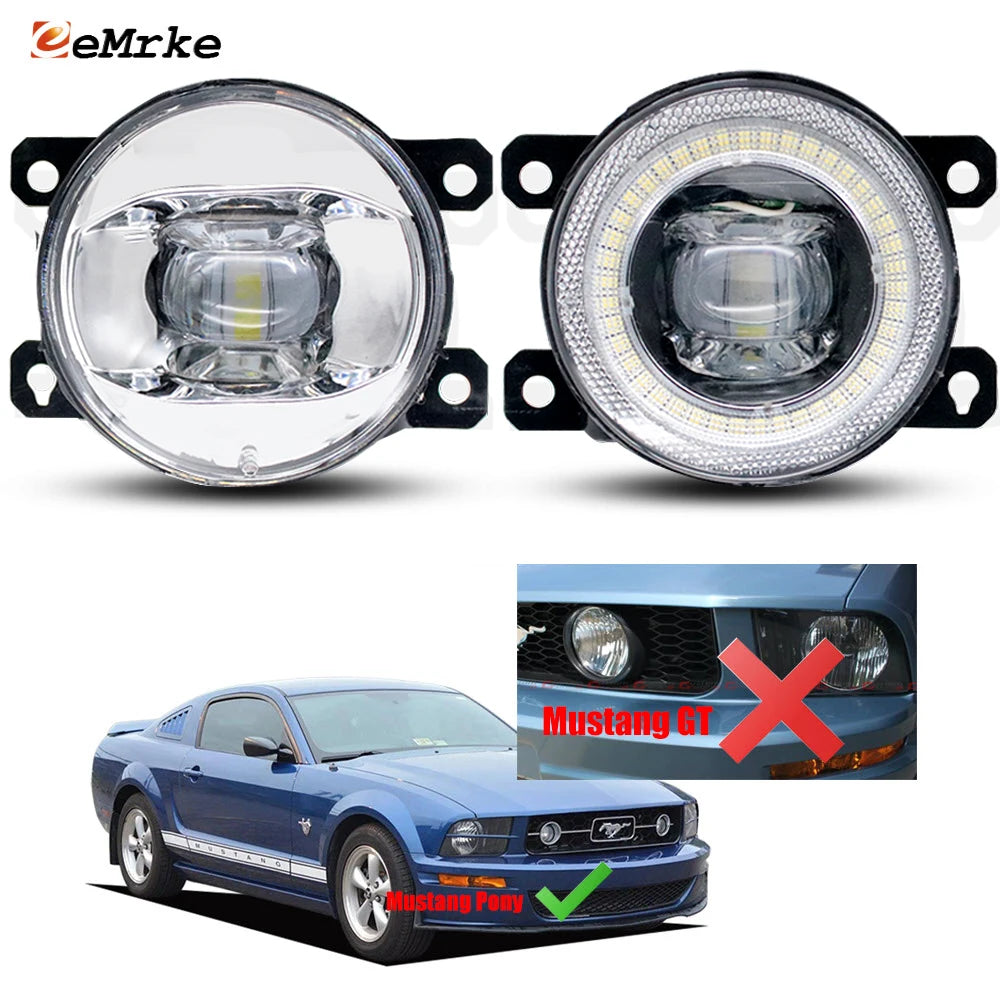 30W Led Fog Lights for Ford Ford Mustang Pony (Do Not Include Mustang GT) 2006 2007 2008 2009 or DRL Halo Angel Eyes Day Light — view 1
