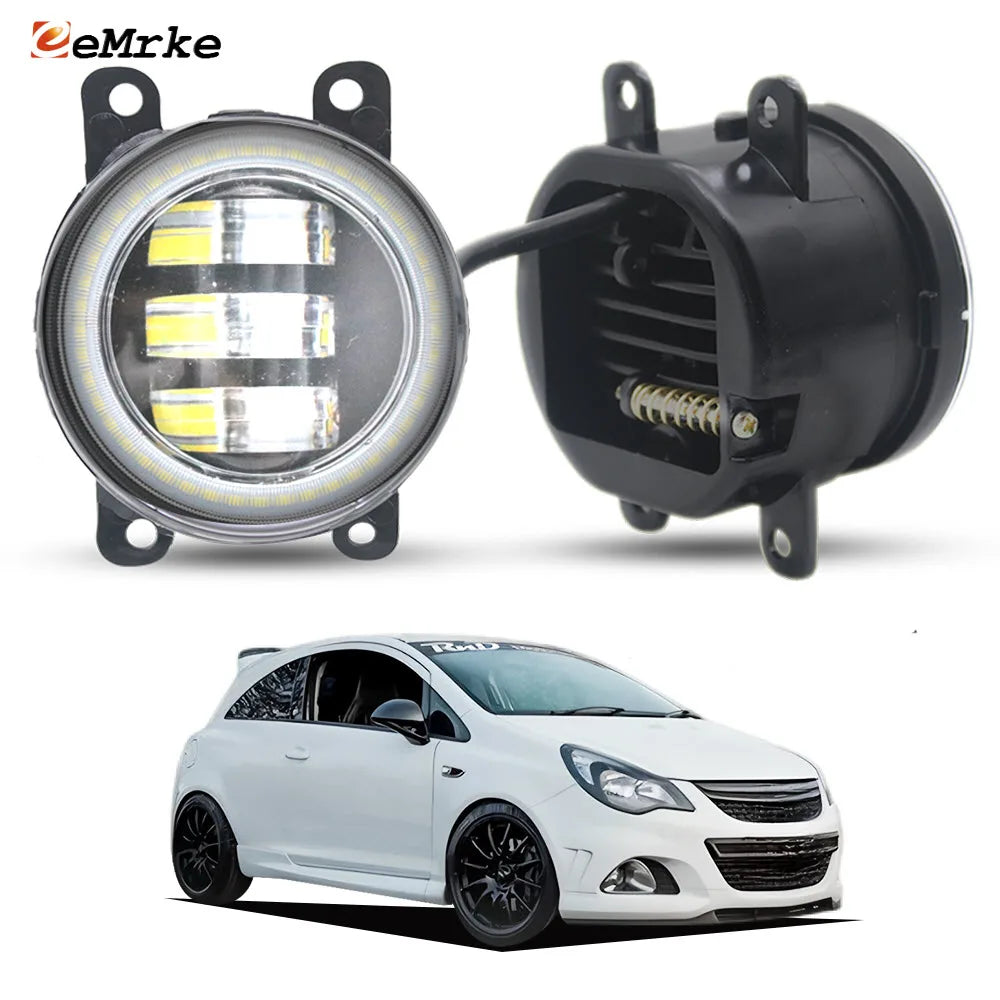 40W/ 50W Led Fog Lights White or Yellow + Angel Eyes DRL Driving Lamp For Opel Corsa D OPC S07 Vauxhall Corsa VXR 2007-2011 — view 1