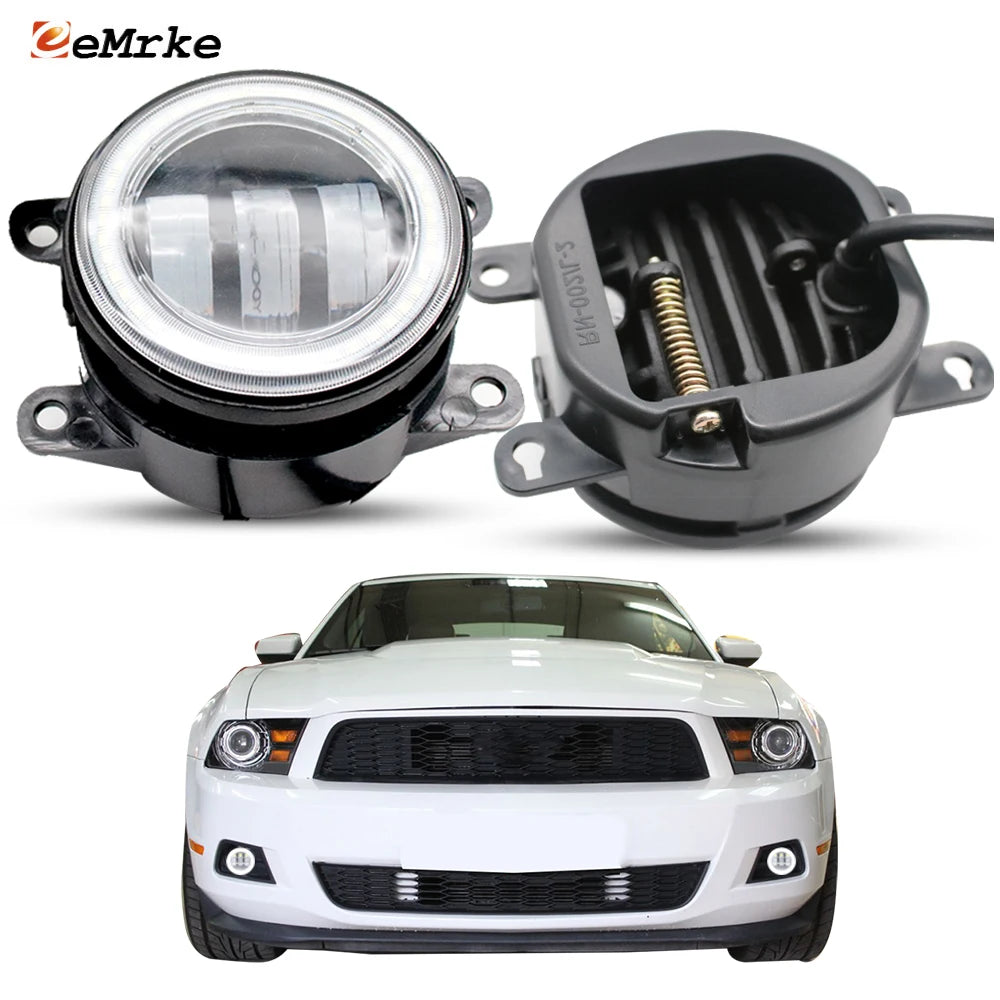 40W Led Fog Lights For Ford Mustang 2011 2012 ( Except for GT; Shelby ) Upgrade White Red Blue Angel Eyes Car DRL Day Lamp — view 1