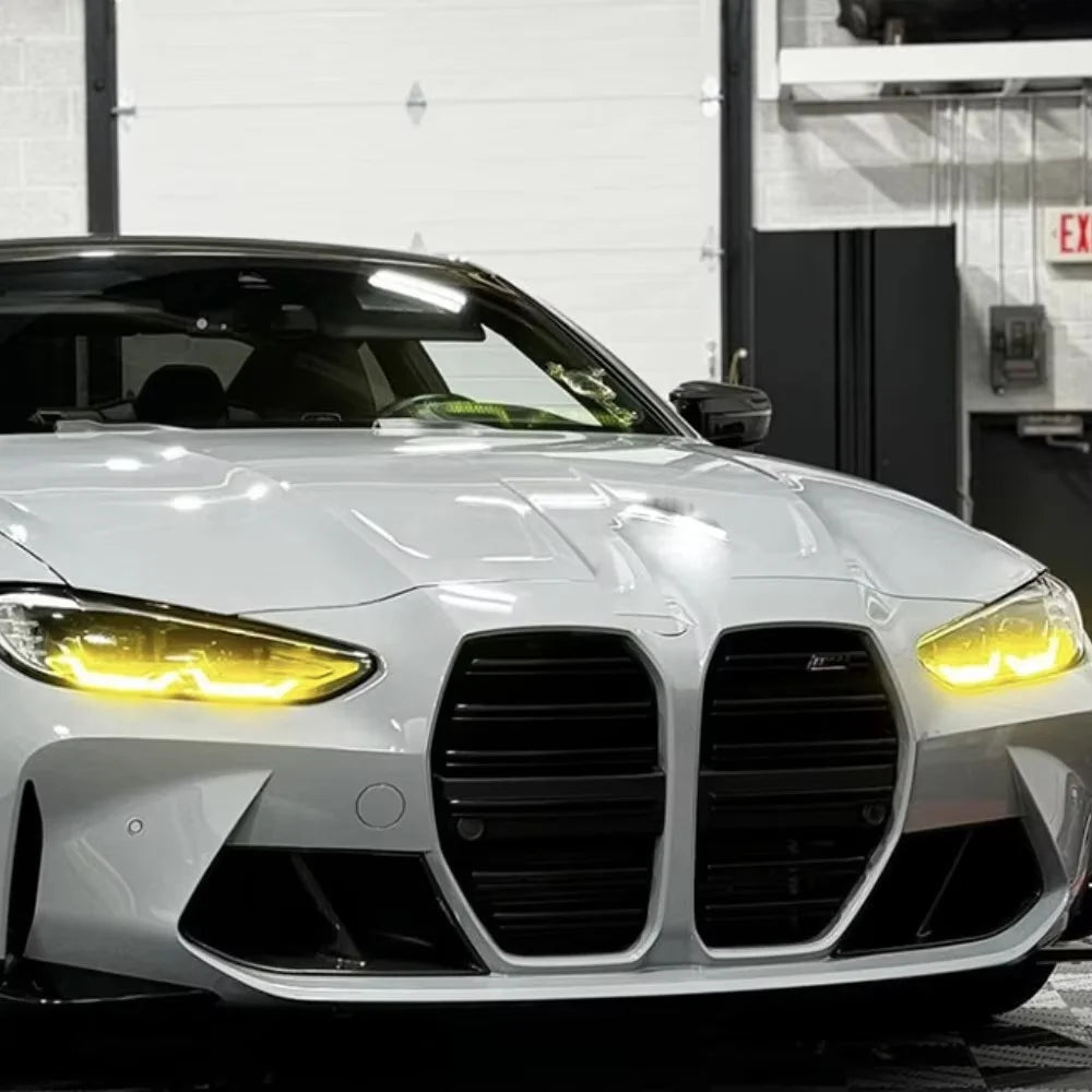 4pcs LED Headlight LED Module DRL Plate Lemon Yellow non-laser For BMW 4 series M3 M4 G82 G83 G22 G23 2021 - 2024 — view 3