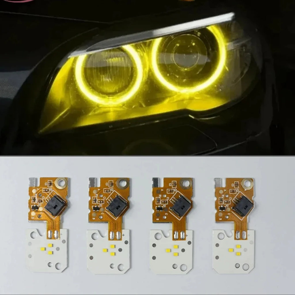 4PCS NEW Headlight DRL Module LED Module Yellow Color OE# 63117343876 For BMW F10 F11 F18 LCI 2014 2015 2016 2017 — view 1