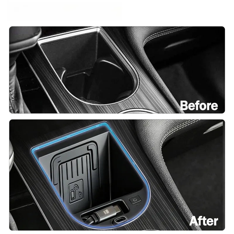 50W Wireless Charger For Toyota Sienna Granvia‌ 2021-2026 Car Center Console Intelligent Fast Charging Pad Mobile Phone Holder — view 5
