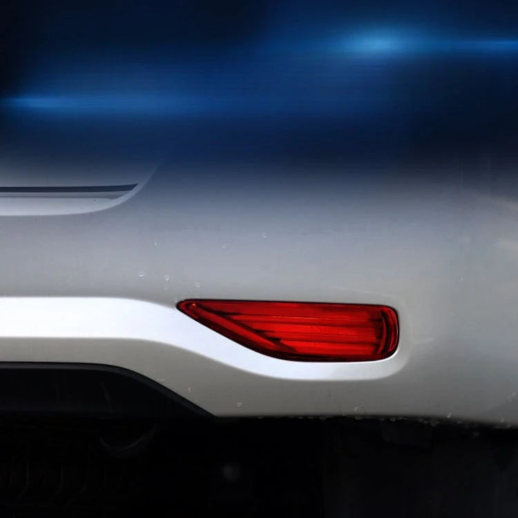 Toyota Fortuner rear bumper LED reflector light installed close-up, red lens