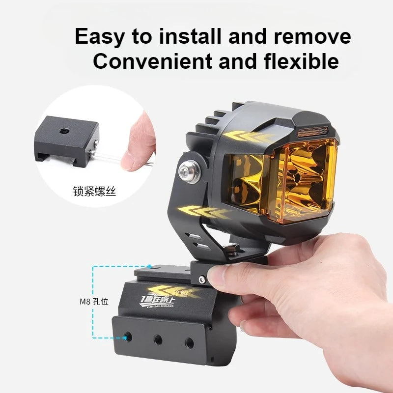 A Pillar Spotlight Bracket Front Engine Hood Quick Release Dual Guide Rail Expansion Stand For BAIC JISHI Polestone 01 Rox 01 — view 2