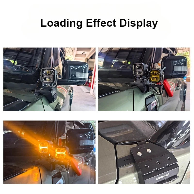 A Pillar Spotlight Bracket Front Engine Hood Quick Release Dual Guide Rail Expansion Stand For BAIC JISHI Polestone 01 Rox 01 — view 5
