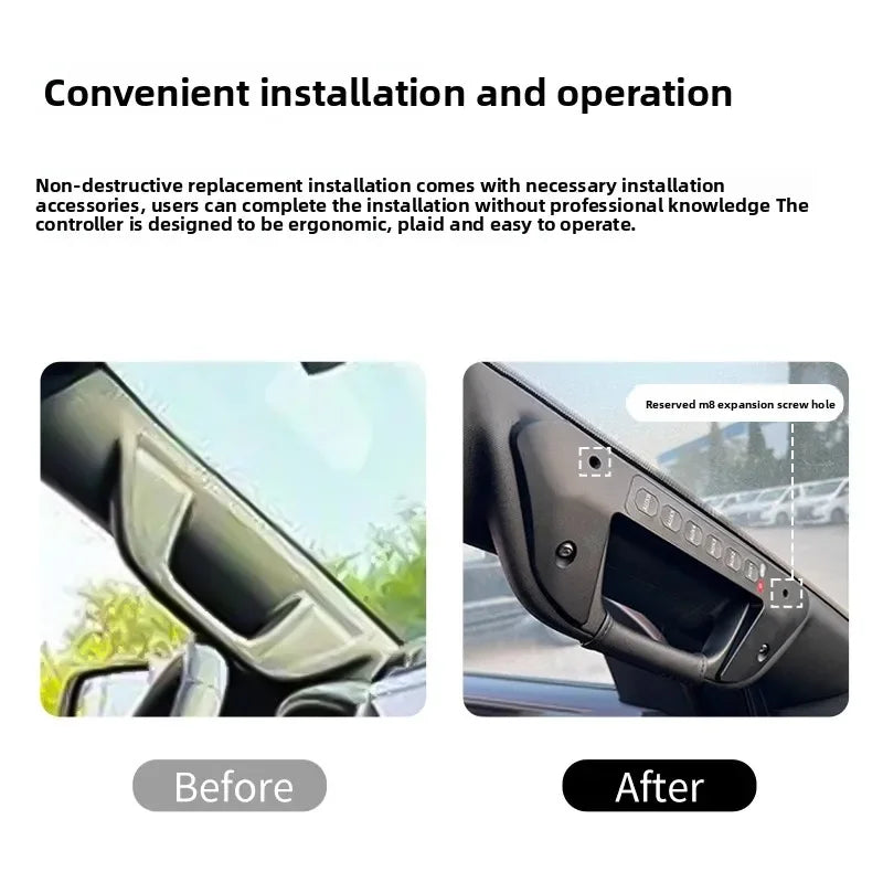 Car A-pillar 6 Way Handle Switch Off-road Retrofit LED Spotlight Integrated Switch Wireless Remote Control For RAM 1500 TRX — view 4
