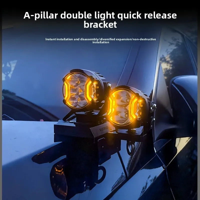 Car A-Pillar Dual Light Quick-Release Bracket Modified Hood LED Spotlight Expansion Bracket For Mercedes-Benz GLE400E 2023-2025 — view 5