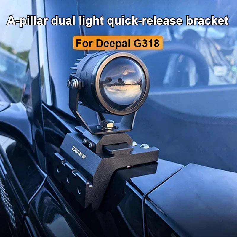 Car A Pillar Led Spotlight Bracket For Deepal G318 Front Engine Hood Quick Release Dual Guide Rail Expansion Stand Lamp Holder — view 2