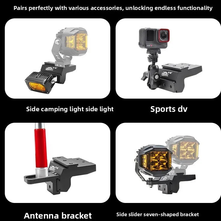 Car A Pillar Led Spotlight Bracket For Deepal G318 Front Engine Hood Quick Release Dual Guide Rail Expansion Stand Lamp Holder — view 3
