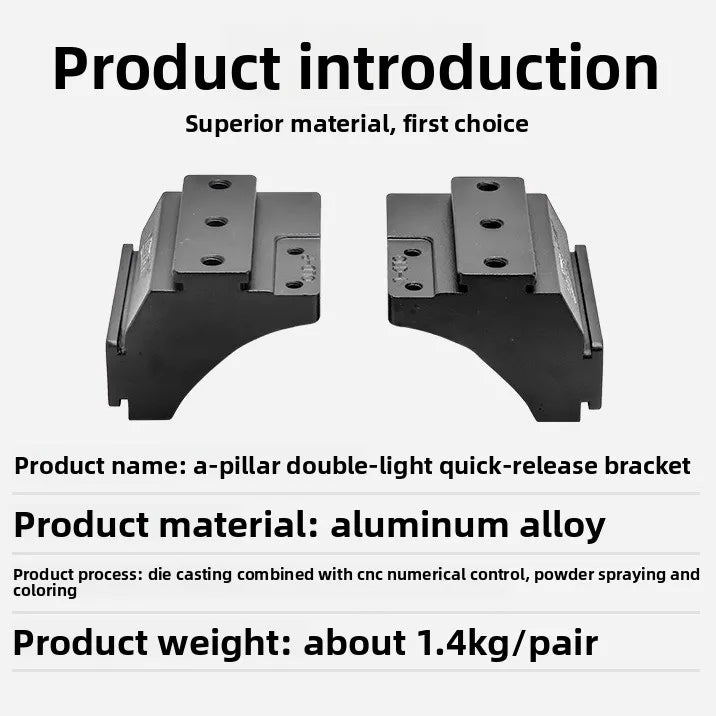 Car A Pillar Led Spotlight Bracket For Deepal G318 Front Engine Hood Quick Release Dual Guide Rail Expansion Stand Lamp Holder — view 4