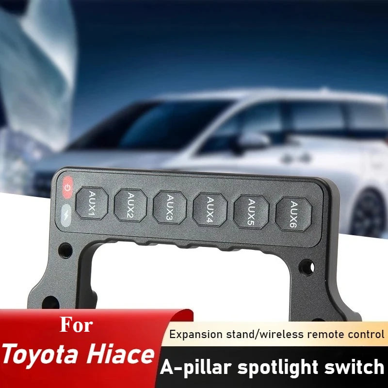 Car A-pillar Six-way Handle Switch For Toyota Hiace Modified LED Spotlight Integrated Switch Wireless Remote Control Accessories — view 1