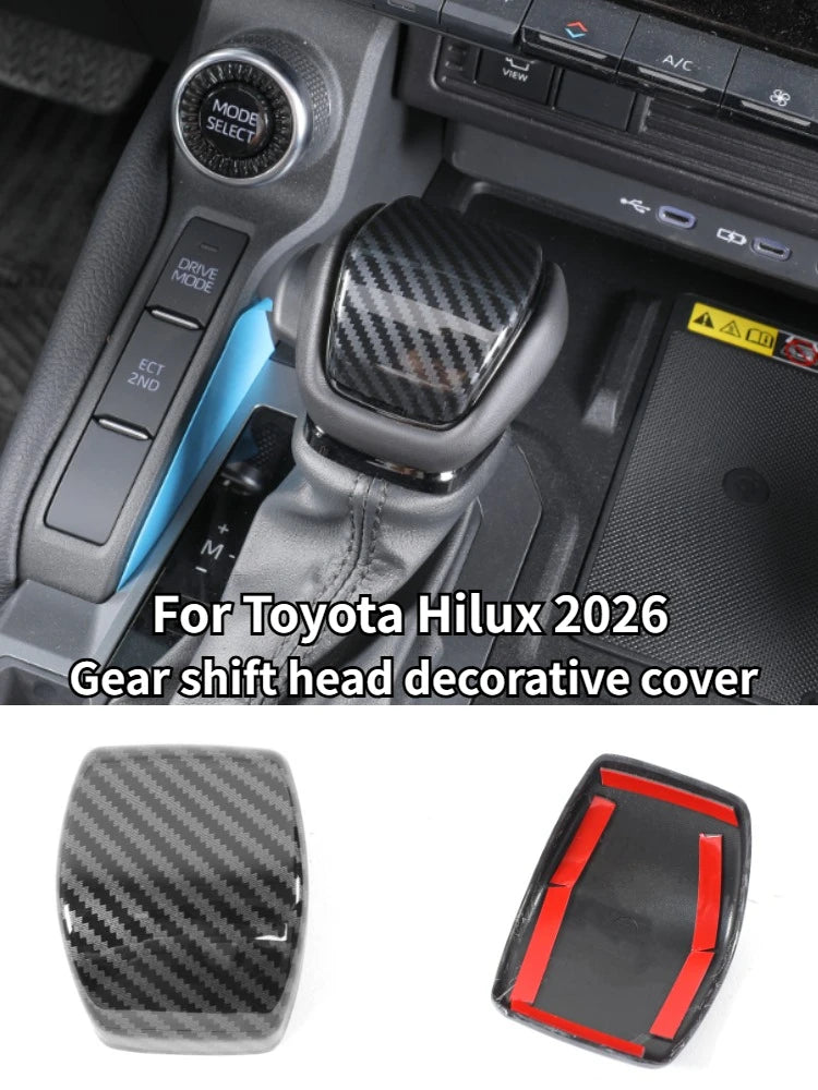 Car All-inclusive Gear Head Decorative Cover Glossy Carbon Fiber Texture Gear Shift Knob Decor Accessories For Toyota Hilux 2026 — view 1