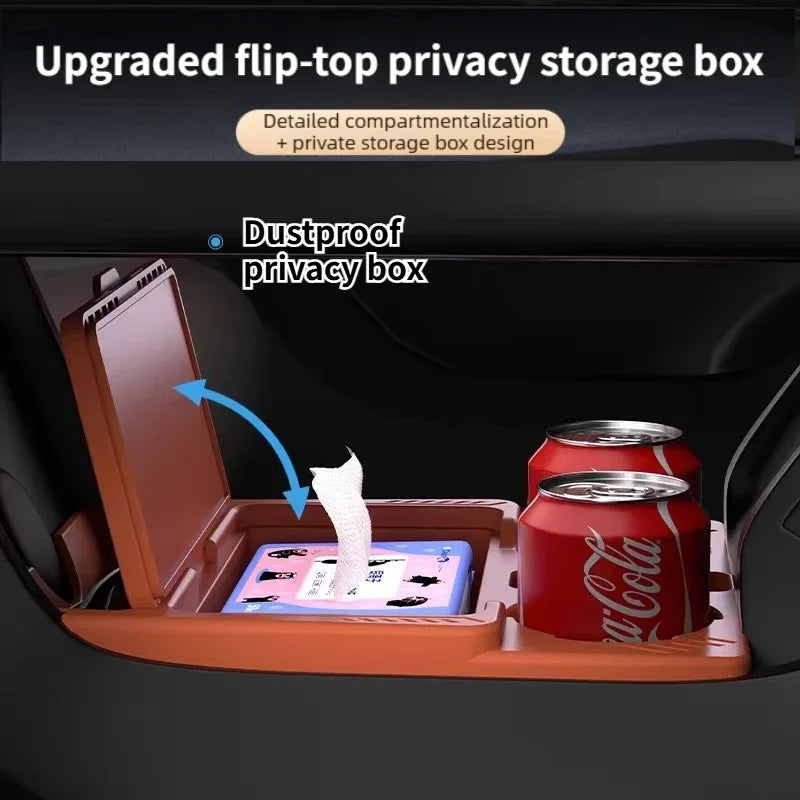 Car Center Console Lower Silicone Storage Box Partitioned Storage with Lid Privacy Box Organizer For HAVAL Dargo / H7 2020-2024 — view 5