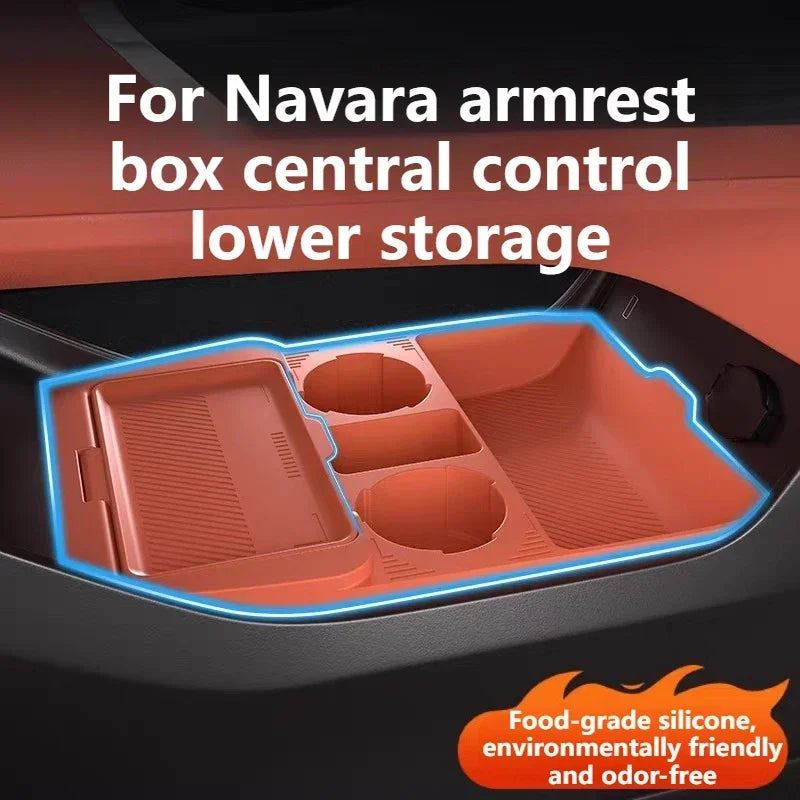 Car Center Console Lower Storage Box Silicone Partitioned Storage Dust-proof Privacy Box Tidying For Changan CS75 Plus 2025 — view 2