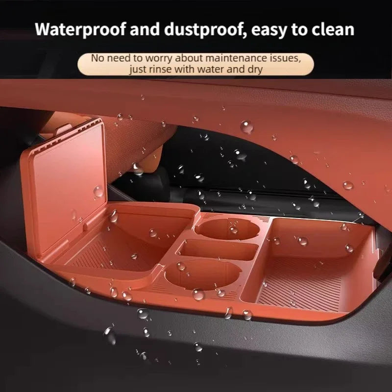 Car Center Console Lower Storage Box Silicone Partitioned Storage Dust-proof Privacy Box Tidying For Changan CS75 Plus 2025 — view 6