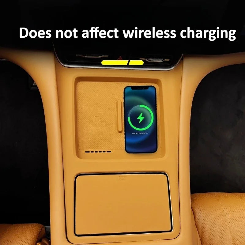 Car Center Control Wireless Charging Silicone Pad Protective Cover Tray Car Interior Accessories For AITO 8 M8 SERES 7 2025 — view 1